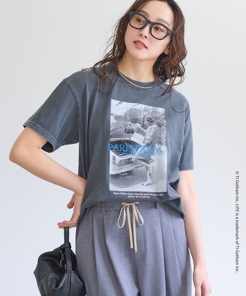 Elura(エルーラ)の「LIFE PICTURE COLLECTION*プリントT/662052(Tシャツ/カットソー・レディース・ホワイト/チャコールグレー・FREE)」の11枚目の写真