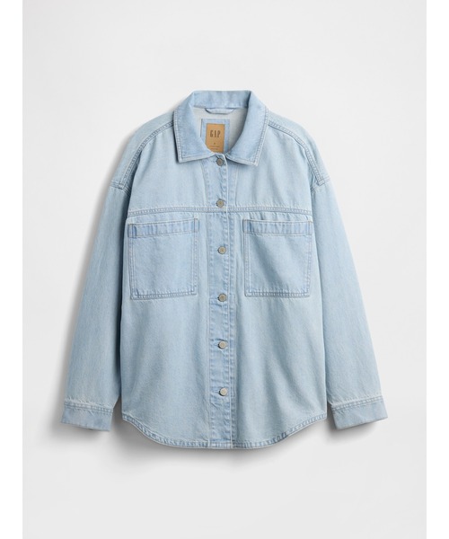 GAP（ギャップ）の「オーバーサイズ デニム シャケット（デニムジャケット・レディース・ライトインディゴブルー・XXS/L/M/S/XS）」の2枚目の写真
