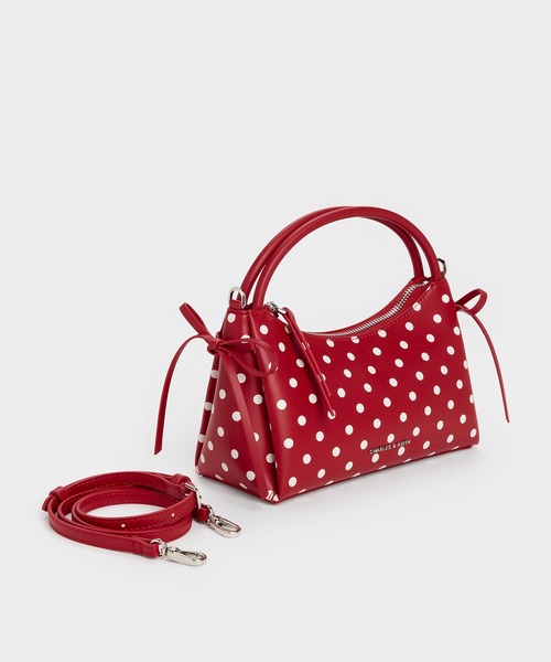 CHARLES & KEITHI ポルカドットボウトップハンドルバッグ CHARLES & KEITH（チャールズ & キース）の「Hazel ヘーゼル ポルカ