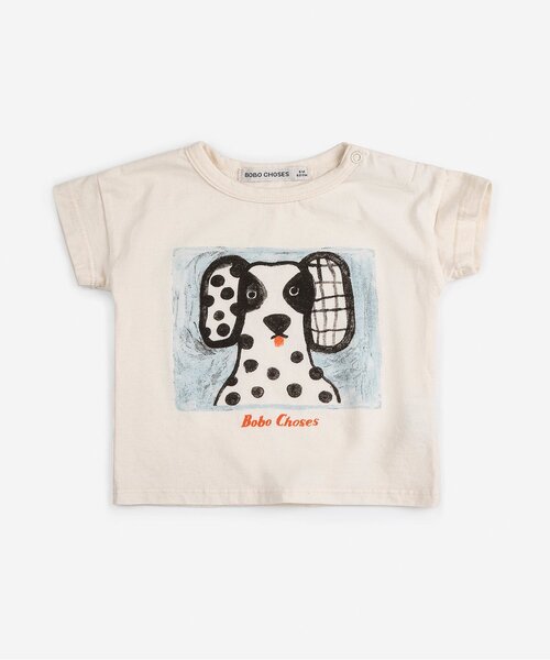 BOBO CHOSES(ボボショーズ)の「Van Dog半袖Tシャツ【ベビー】(その他ベビーウェア・キッズ・ホワイト・95/80)」の1枚目の写真