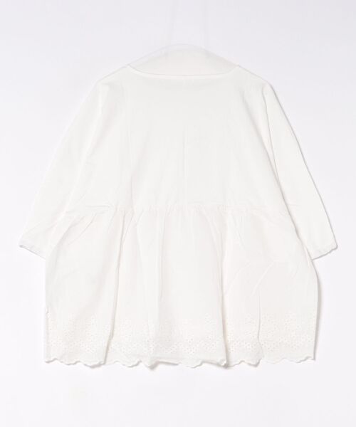Honeys(ハニーズ)の「【ハニさら・接触冷感・UVカット】7分レース使いチュニック(Tシャツ/カットソー・レディース・ブルー/オフホワイト/モカ/ブラック・M/LL/L)」の10枚目の写真