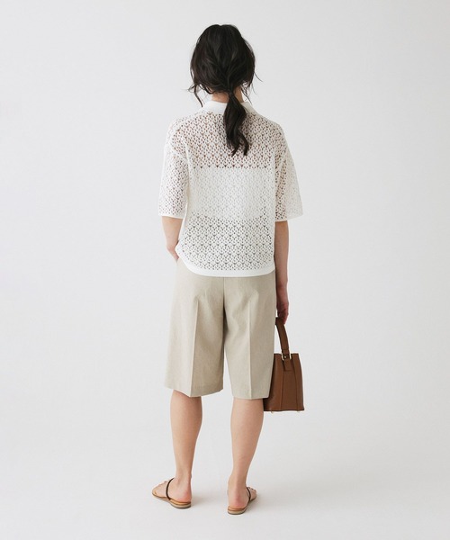 BABYLONE(バビロン)の「リネンライクシャンタンハーフパンツ<セットアップ対応>(その他パンツ・レディース・チャコール/ベージュ・36inch/34inch)」の13枚目の写真