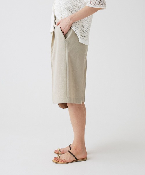 BABYLONE(バビロン)の「リネンライクシャンタンハーフパンツ<セットアップ対応>(その他パンツ・レディース・チャコール/ベージュ・36inch/34inch)」の9枚目の写真