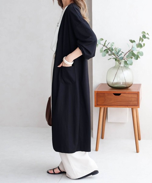 NYLAUS(ナイラス)の「【SG】接触冷感ロングカーディガン(カーディガン/ボレロ・レディース・ブラック/ブルー・M)」の8枚目の写真