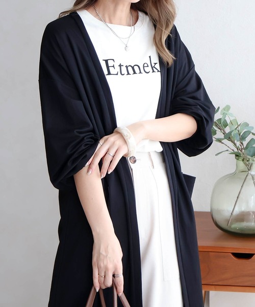 NYLAUS(ナイラス)の「【SG】接触冷感ロングカーディガン(カーディガン/ボレロ・レディース・ブラック/ブルー・M)」の5枚目の写真
