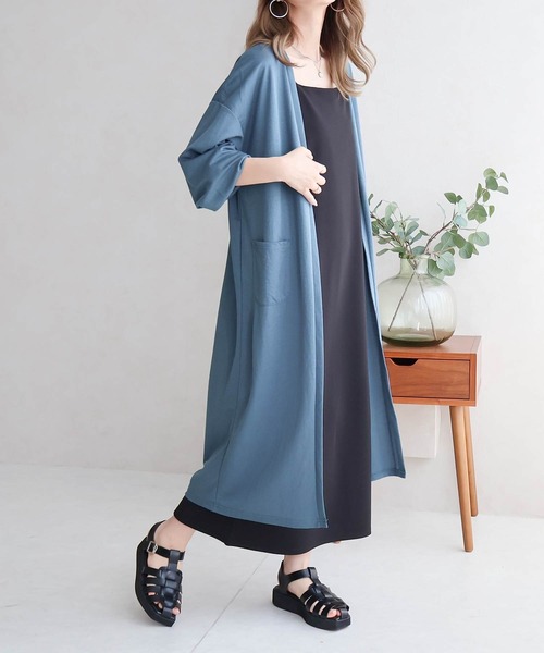 NYLAUS(ナイラス)の「【SG】接触冷感ロングカーディガン(カーディガン/ボレロ・レディース・ブラック/ブルー・M)」の13枚目の写真
