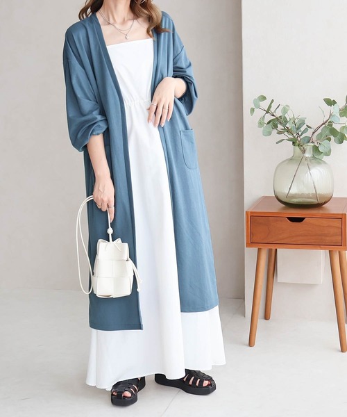 NYLAUS(ナイラス)の「【SG】接触冷感ロングカーディガン(カーディガン/ボレロ・レディース・ブラック/ブルー・M)」の15枚目の写真
