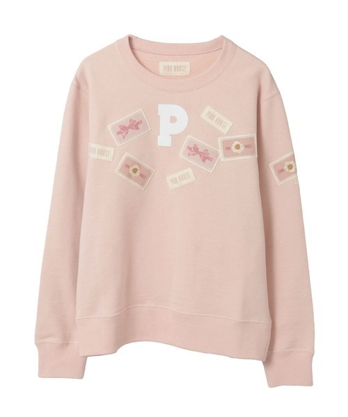 PINK HOUSE（ピンクハウス）の「Pロゴ＆ネームワッペン使いトレーナー（スウェット・レディース・レッド/ピンク/ブラック/オフホワイト/ネイビー・LARGE/MEDIUM）」の5枚目の写真