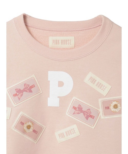 PINK HOUSE（ピンクハウス）の「Pロゴ＆ネームワッペン使いトレーナー（スウェット・レディース・レッド/ピンク/ブラック/オフホワイト/ネイビー・LARGE/MEDIUM）」の8枚目の写真