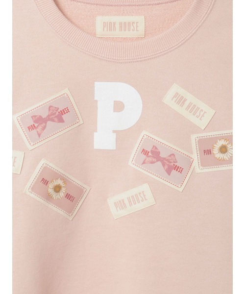 PINK HOUSE（ピンクハウス）の「Pロゴ＆ネームワッペン使いトレーナー（スウェット・レディース・レッド/ピンク/ブラック/オフホワイト/ネイビー・LARGE/MEDIUM）」の11枚目の写真