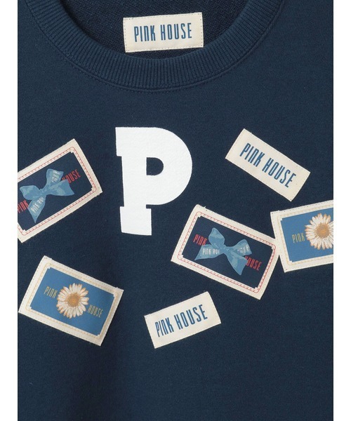 PINK HOUSE（ピンクハウス）の「Pロゴ＆ネームワッペン使いトレーナー（スウェット・レディース・レッド/ピンク/ブラック/オフホワイト/ネイビー・LARGE/MEDIUM）」の15枚目の写真