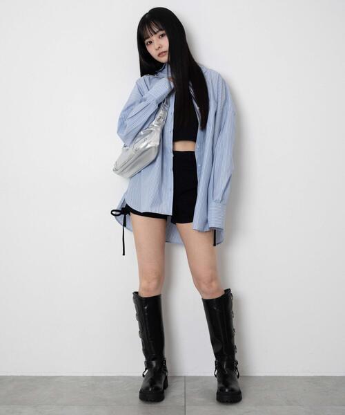 WEGO(ウィゴー)の「WEGO/ボリュームBIGシャツ(シャツ/ブラウス・レディース・ブルー系その他4/サックスブルー/ホワイト/ピンク・FREE)」の6枚目の写真