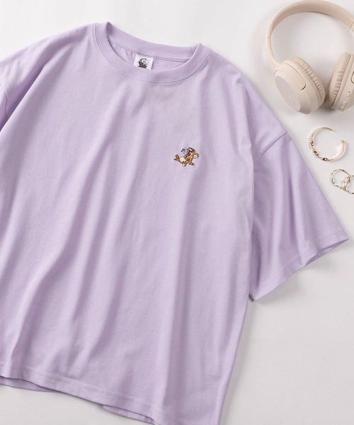 Tom&Jerry(トムアンドジェリー)の「【71】【TOM&JERRY/トムとジェリー】 ワイド プリントTシャツ/刺繍/バックプリント/レディース(S)(Tシャツ/カットソー・レディース・サックスブルー/グレイッシュベージュ/ブラック/パープル/アッシュグレー/チャコールグレー/グレー/レッド/ライム/ホワイト/ラベンダー/オレンジ/ダークグレー/ホワイト系その他/ライトグレー/カーキ・L/M)」の15枚目の写真