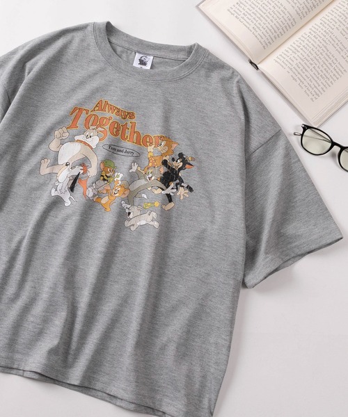 Tom&Jerry(トムアンドジェリー)の「【71】【TOM&JERRY/トムとジェリー】 ワイド プリントTシャツ/刺繍/バックプリント/レディース(S)(Tシャツ/カットソー・レディース・サックスブルー/グレイッシュベージュ/ブラック/パープル/アッシュグレー/チャコールグレー/グレー/レッド/ライム/ホワイト/ラベンダー/オレンジ/ダークグレー/ホワイト系その他/ライトグレー/カーキ・L/M)」の8枚目の写真