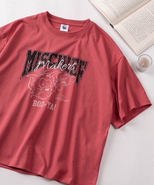 Tom&Jerry(トムアンドジェリー)の「【71】【TOM&JERRY/トムとジェリー】 ワイド プリントTシャツ/刺繍/バックプリント/レディース(S)(Tシャツ/カットソー・レディース・サックスブルー/グレイッシュベージュ/ブラック/パープル/アッシュグレー/チャコールグレー/グレー/レッド/ライム/ホワイト/ラベンダー/オレンジ/ダークグレー/ホワイト系その他/ライトグレー/カーキ・L/M)」の16枚目の写真