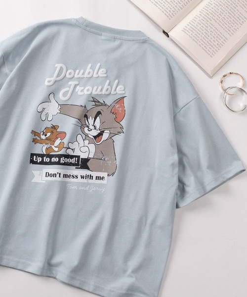 Tom&Jerry(トムアンドジェリー)の「【71】【TOM&JERRY/トムとジェリー】 ワイド プリントTシャツ/刺繍/バックプリント/レディース(S)(Tシャツ/カットソー・レディース・サックスブルー/グレイッシュベージュ/ブラック/パープル/アッシュグレー/チャコールグレー/グレー/レッド/ライム/ホワイト/ラベンダー/オレンジ/ダークグレー/ホワイト系その他/ライトグレー/カーキ・L/M)」の13枚目の写真