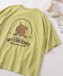 【71】【TOM&JERRY/トムとジェリー】 ワイド プリントTシャツ/刺繍/バックプリント/レディース(S)
