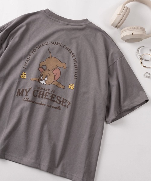 Tom&Jerry(トムアンドジェリー)の「【71】【TOM&JERRY/トムとジェリー】 ワイド プリントTシャツ/刺繍/バックプリント/レディース(S)(Tシャツ/カットソー・レディース・サックスブルー/グレイッシュベージュ/ブラック/パープル/アッシュグレー/チャコールグレー/グレー/レッド/ライム/ホワイト/ラベンダー/オレンジ/ダークグレー/ホワイト系その他/ライトグレー/カーキ・L/M)」の10枚目の写真