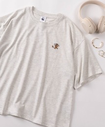 【71】【TOM＆JERRY/トムとジェリー】 ワイド プリントTシャツ/刺繍/バックプリント/レディース（S）