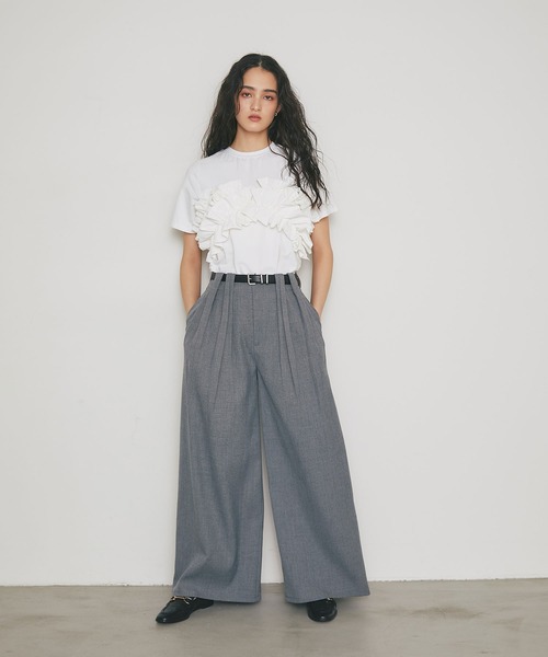 ARVELLIA(アルベリア)の「SCULPTED TUCK WIGE PANTS(その他パンツ・レディース・グレー/ベージュ・M)」の3枚目の写真