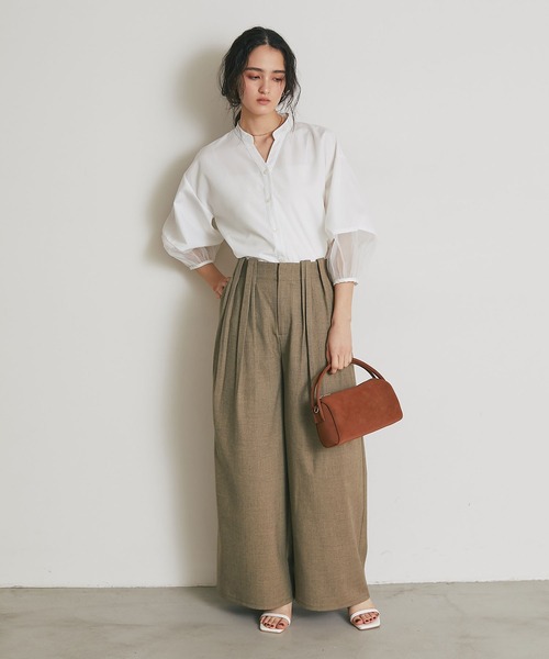 ARVELLIA(アルベリア)の「SCULPTED TUCK WIGE PANTS(その他パンツ・レディース・グレー/ベージュ・M)」の8枚目の写真