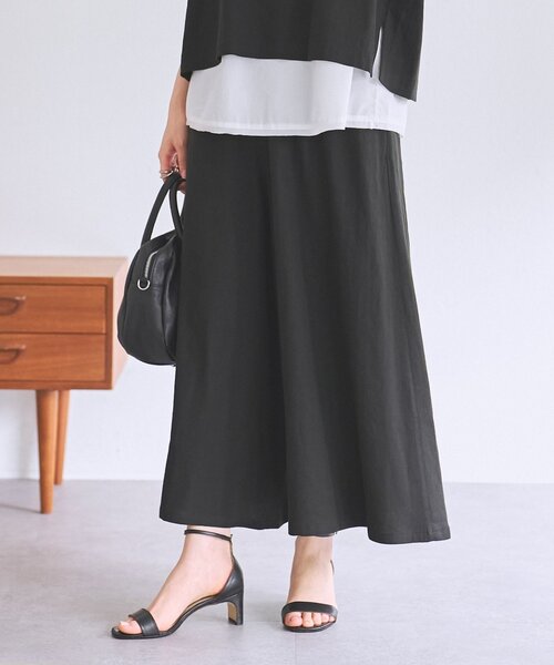 BEARDSLEY（ビアズリー）の「《ZOZO先行予約開始》リネンキュロット（その他パンツ・レディース・ベージュ/ブラック/グレー・0/1）」の2枚目の写真