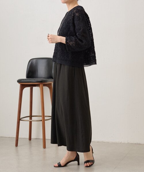 BEARDSLEY（ビアズリー）の「《ZOZO先行予約開始》リネンキュロット（その他パンツ・レディース・ベージュ/ブラック/グレー・0/1）」の12枚目の写真