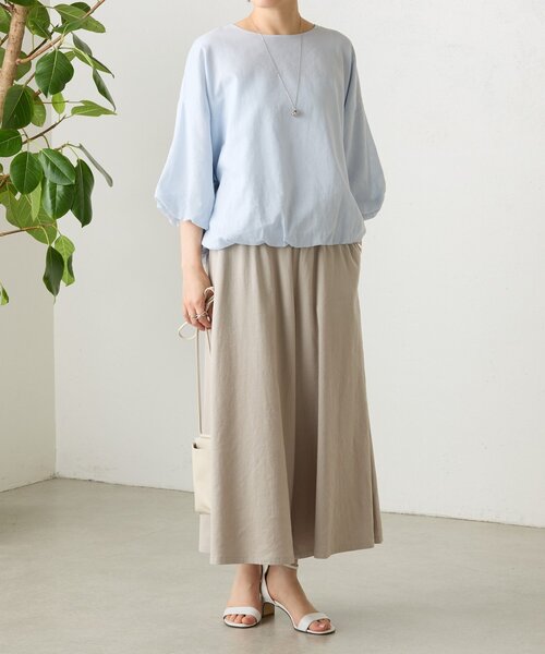 BEARDSLEY(ビアズリー)の「リネンウエストリブキュロット【セットアップ】(その他パンツ・レディース・ベージュ/ブラック/グレー・0/1)」の7枚目の写真