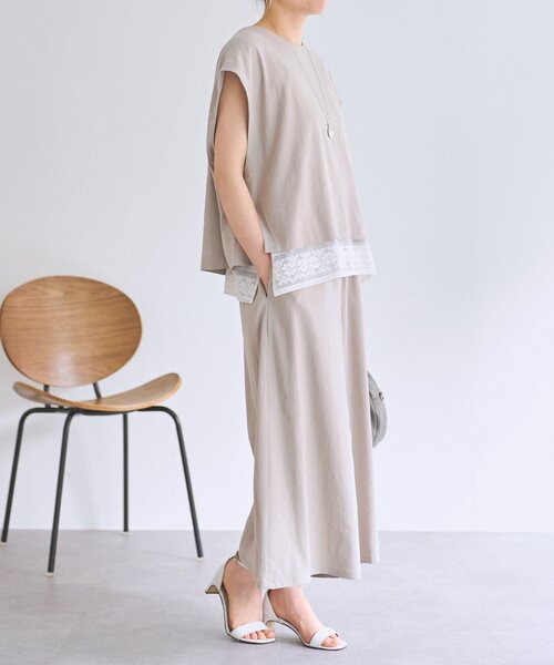 BEARDSLEY(ビアズリー)の「リネンウエストリブキュロット【セットアップ】(その他パンツ・レディース・ベージュ/ブラック/グレー・0/1)」の13枚目の写真