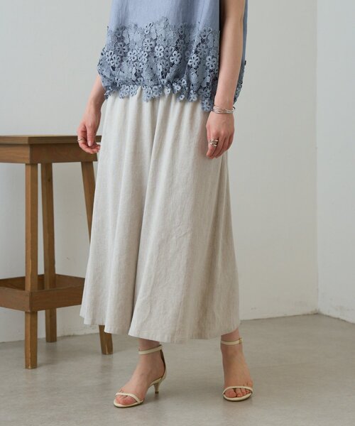BEARDSLEY(ビアズリー)の「リネンウエストリブキュロット【セットアップ】(その他パンツ・レディース・ベージュ/ブラック/グレー・0/1)」の16枚目の写真