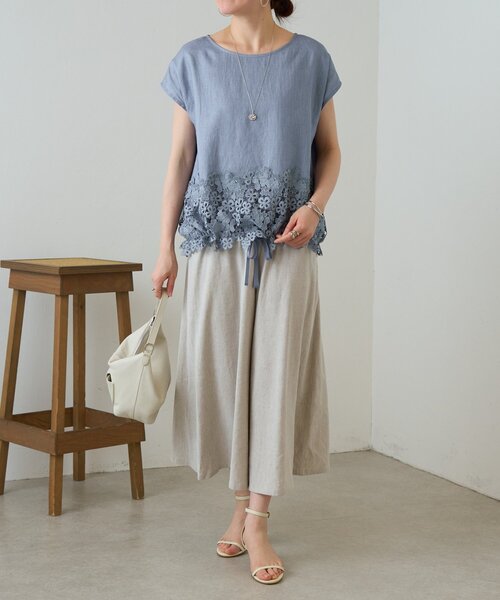 BEARDSLEY(ビアズリー)の「リネンウエストリブキュロット【セットアップ】(その他パンツ・レディース・ベージュ/ブラック/グレー・0/1)」の20枚目の写真