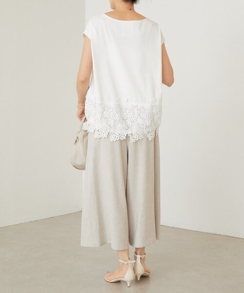 BEARDSLEY（ビアズリー）の「《ZOZO先行予約開始》リネンキュロット（その他パンツ・レディース・ベージュ/ブラック/グレー・0/1）」の6枚目の写真