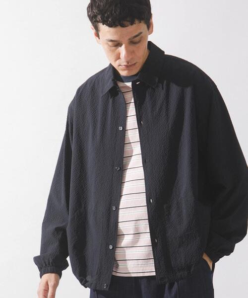 URBAN RESEARCH Sonny Label(アーバンリサーチサニーレーベル)の「シアサッカーコーチジャケット(ブルゾン・メンズ・ネイビー/ブラック/グリーン・LARGE/MEDIUM)」の4枚目の写真