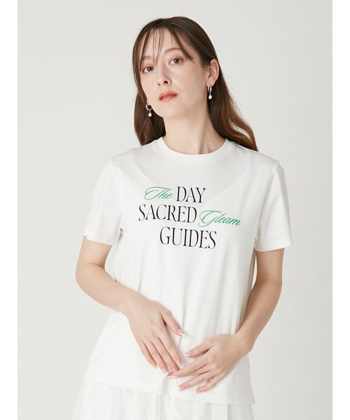 FRAY I.D（フレイアイディー）の「ロゴプリント刺繍Tシャツ／ウォッシャブル（Tシャツ/カットソー・レディース・ピンク/グリーン・F）」の5枚目の写真