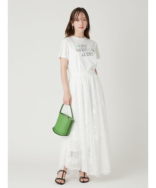 FRAY I.D（フレイアイディー）の「ロゴプリント刺繍Tシャツ／ウォッシャブル（Tシャツ/カットソー・レディース・ピンク/グリーン・F）」の4枚目の写真