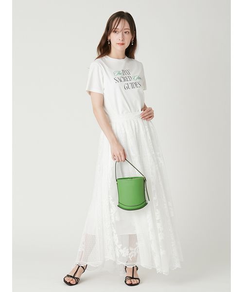FRAY I.D（フレイアイディー）の「ロゴプリント刺繍Tシャツ／ウォッシャブル（Tシャツ/カットソー・レディース・ピンク/グリーン・F）」の3枚目の写真