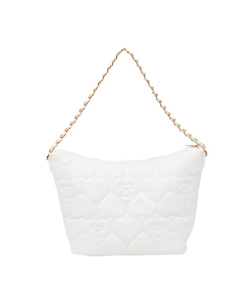 A BATHING APE(アベイシングエイプ)の「QUILTED HEART MONOGRAM MINI HANDBAG(ショルダーバッグ・レディース・アイボリー/ブラック・FREE)」の3枚目の写真