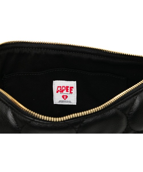 A BATHING APE(アベイシングエイプ)の「QUILTED HEART MONOGRAM MINI HANDBAG(ショルダーバッグ・レディース・アイボリー/ブラック・FREE)」の10枚目の写真