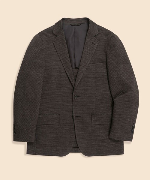 BROOKS BROTHERS(ブルックスブラザーズ)の「コットン/リネン ニット マイクロハウンドトゥース シングル2釦ジャケット Classic(テーラードジャケット・メンズ・グレー・LARGE/MEDIUM/SMALL)」の1枚目の写真