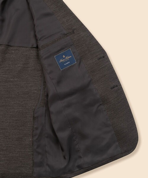 BROOKS BROTHERS(ブルックスブラザーズ)の「コットン/リネン ニット マイクロハウンドトゥース シングル2釦ジャケット Classic(テーラードジャケット・メンズ・グレー・LARGE/MEDIUM/SMALL)」の6枚目の写真
