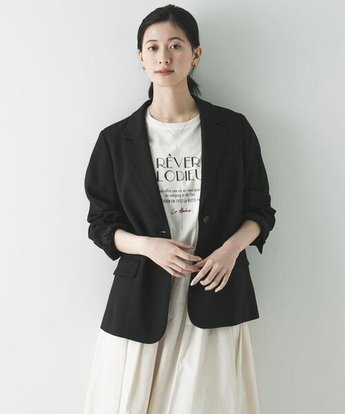 URBAN RESEARCH（アーバンリサーチ）の「リネンライクテーラードジャケット（その他アウター・レディース・ブラック/ベージュ・36/38）」の2枚目の写真