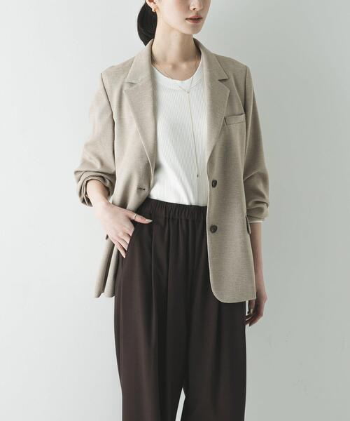 URBAN RESEARCH（アーバンリサーチ）の「リネンライクテーラードジャケット（その他アウター・レディース・ブラック/ベージュ・36/38）」の3枚目の写真