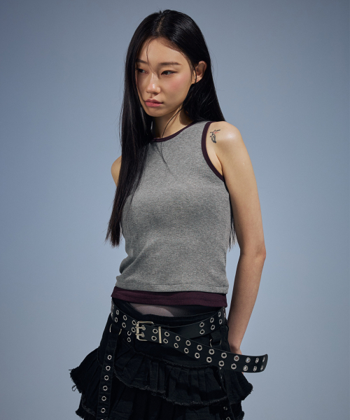VETEZE(ベテゼ)の「Slim Fit Layered Sleeveless (Gray/P)(Tシャツ/カットソー・レディース・その他・FREE)」の5枚目の写真