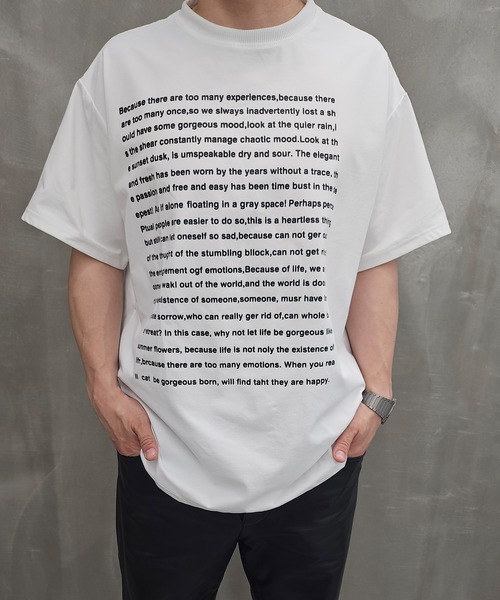 WESTBOY(ウエストボーイ)の「ビッグシルエット グラフィックプリント ロゴ半袖Tシャツ WO26S7TP04(Tシャツ/カットソー・メンズ・ホワイト/ブラック・XL/L)」の2枚目の写真