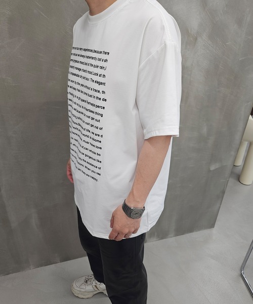 WESTBOY(ウエストボーイ)の「ビッグシルエット グラフィックプリント ロゴ半袖Tシャツ WO26S7TP04(Tシャツ/カットソー・メンズ・ホワイト/ブラック・XL/L)」の7枚目の写真
