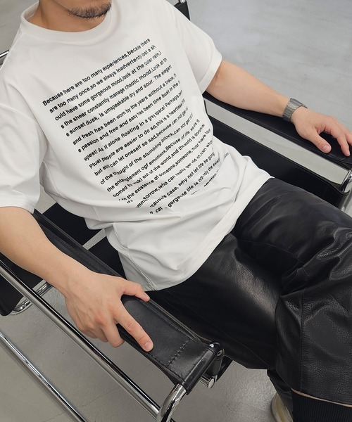 WESTBOY(ウエストボーイ)の「ビッグシルエット グラフィックプリント ロゴ半袖Tシャツ WO26S7TP04(Tシャツ/カットソー・メンズ・ホワイト/ブラック・XL/L)」の9枚目の写真