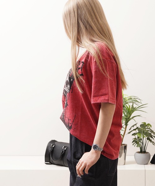 1111clothing(ワンフォークロージング)の「硫化天竺 スカルデザイン Tシャツ / Sulfurized Tenjiku Skull Design T-Shirt(Tシャツ/カットソー・メンズ・ブラック/レッド/グレー・M/XL/L)」の18枚目の写真