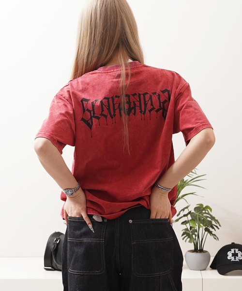 1111clothing(ワンフォークロージング)の「硫化天竺 スカルデザイン Tシャツ / Sulfurized Tenjiku Skull Design T-Shirt(Tシャツ/カットソー・メンズ・ブラック/レッド/グレー・M/XL/L)」の19枚目の写真