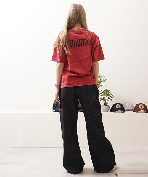 1111clothing(ワンフォークロージング)の「硫化天竺 スカルデザイン Tシャツ / Sulfurized Tenjiku Skull Design T-Shirt(Tシャツ/カットソー・メンズ・ブラック/レッド/グレー・M/XL/L)」の21枚目の写真