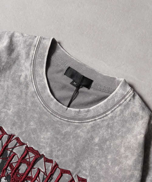 1111clothing(ワンフォークロージング)の「硫化天竺 スカルデザイン Tシャツ / Sulfurized Tenjiku Skull Design T-Shirt(Tシャツ/カットソー・メンズ・ブラック/レッド/グレー・M/XL/L)」の22枚目の写真